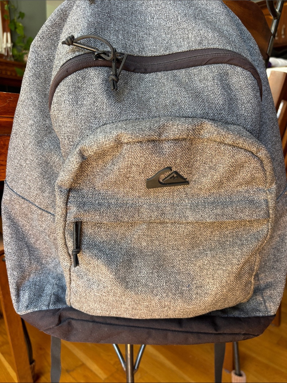 Quiksilver Gray and Black Two-Tone Men's Backpack